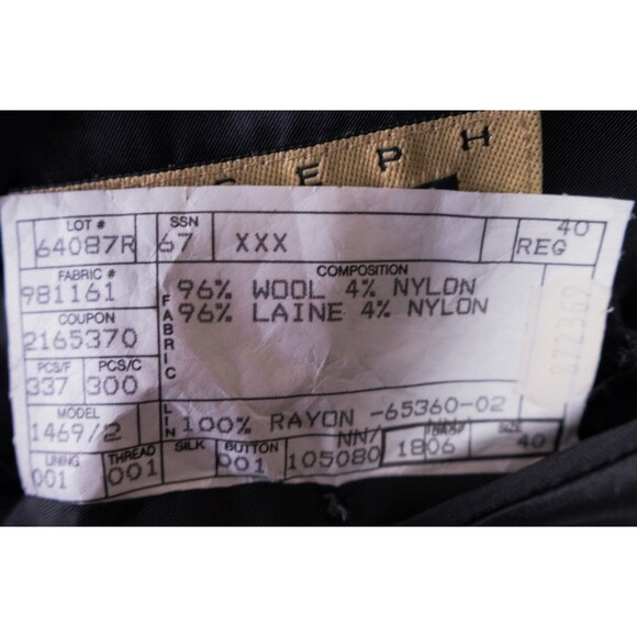 Joseph Abboud Tuxedo Blazer Mens Solid Black Dinner Jacket Coat Sz 40R/S 2-Buttn - Picture 11 of 14